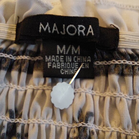 Maxi Beach Cover-Up Dress, Black and White, MAJORA, Size M - Picture 5 of 8